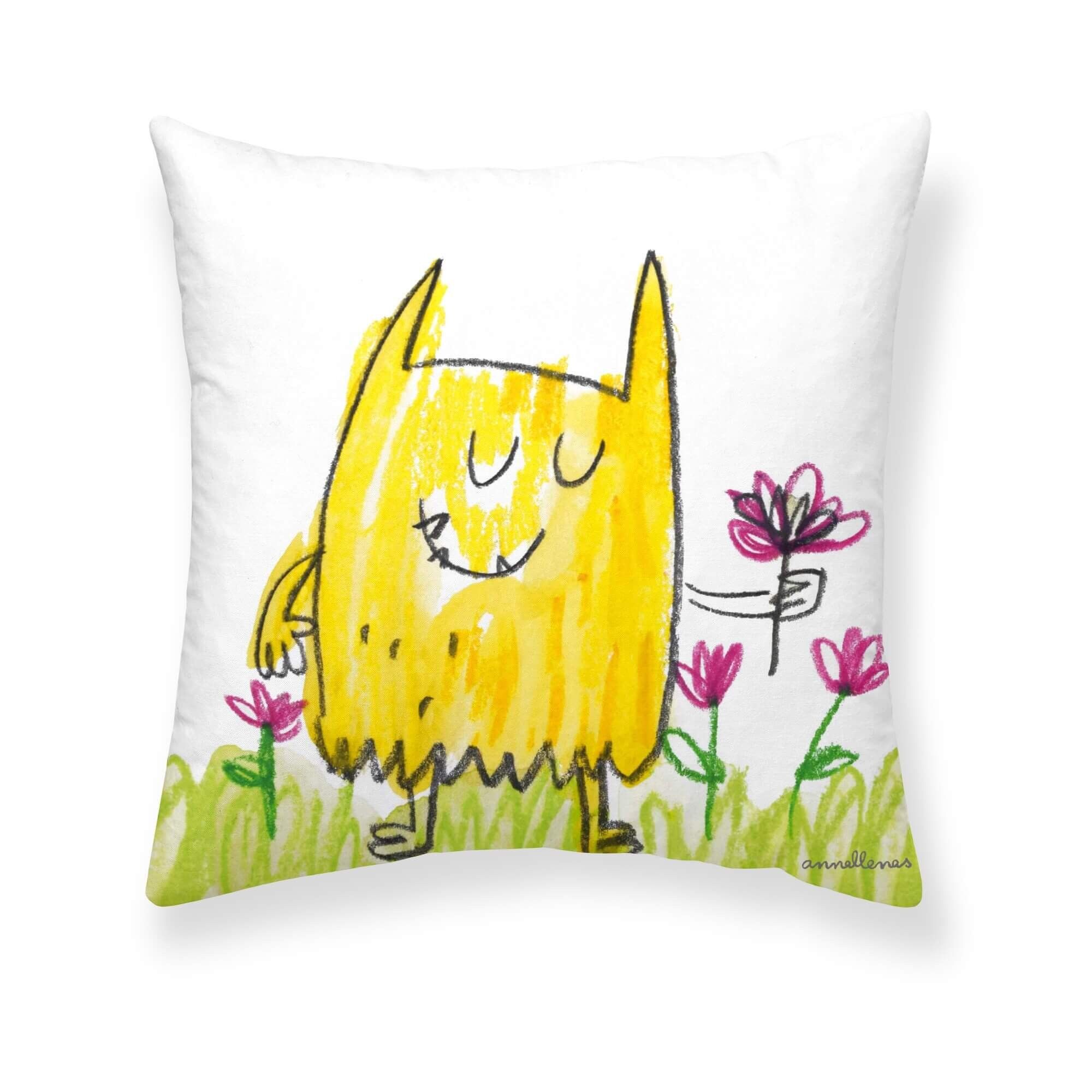 Funda de cojín 100% algodón 50x50 cm Flor de Anna Llenas