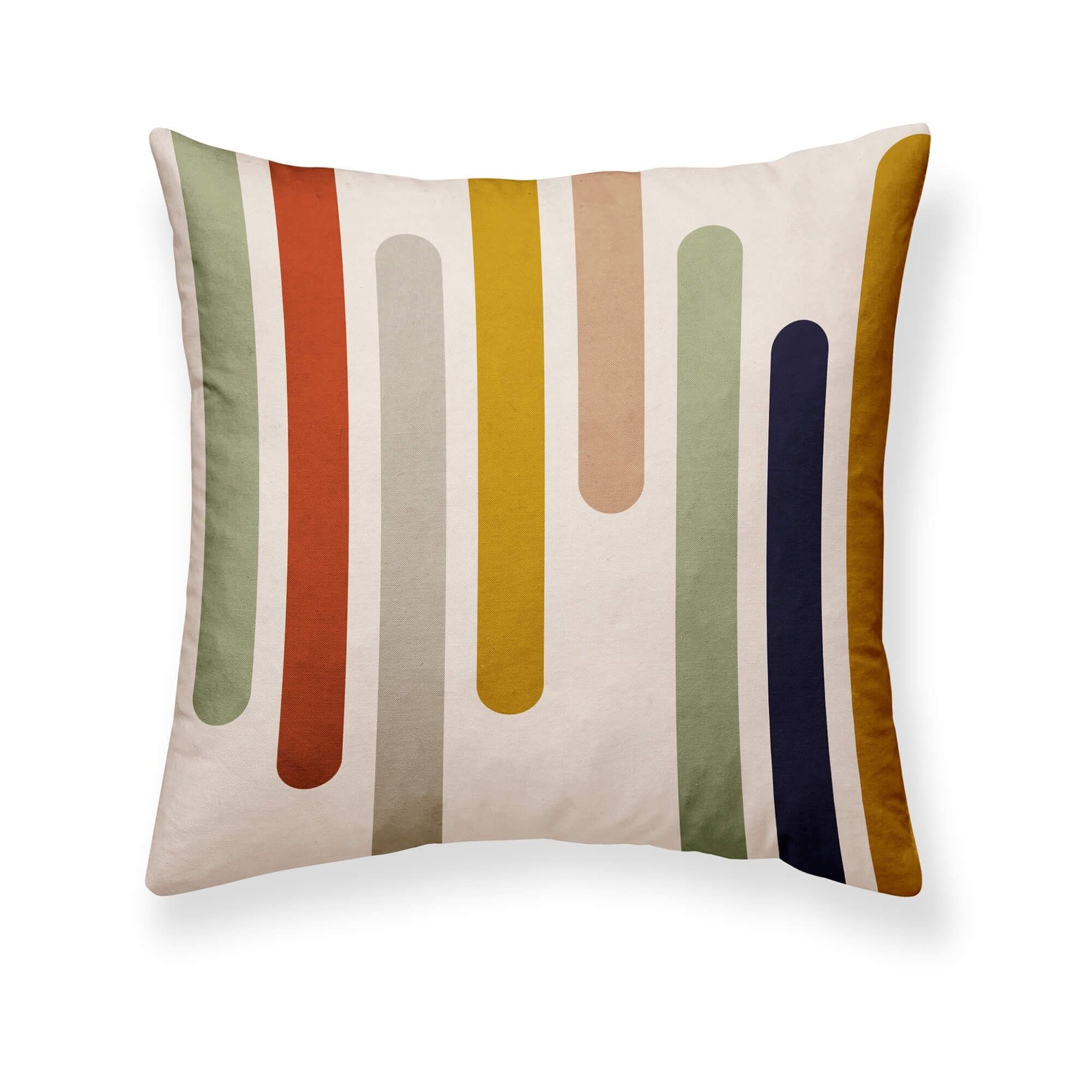 Kissenbezug aus 100 % Baumwolle, 50 x 50 cm, Regenbogen B