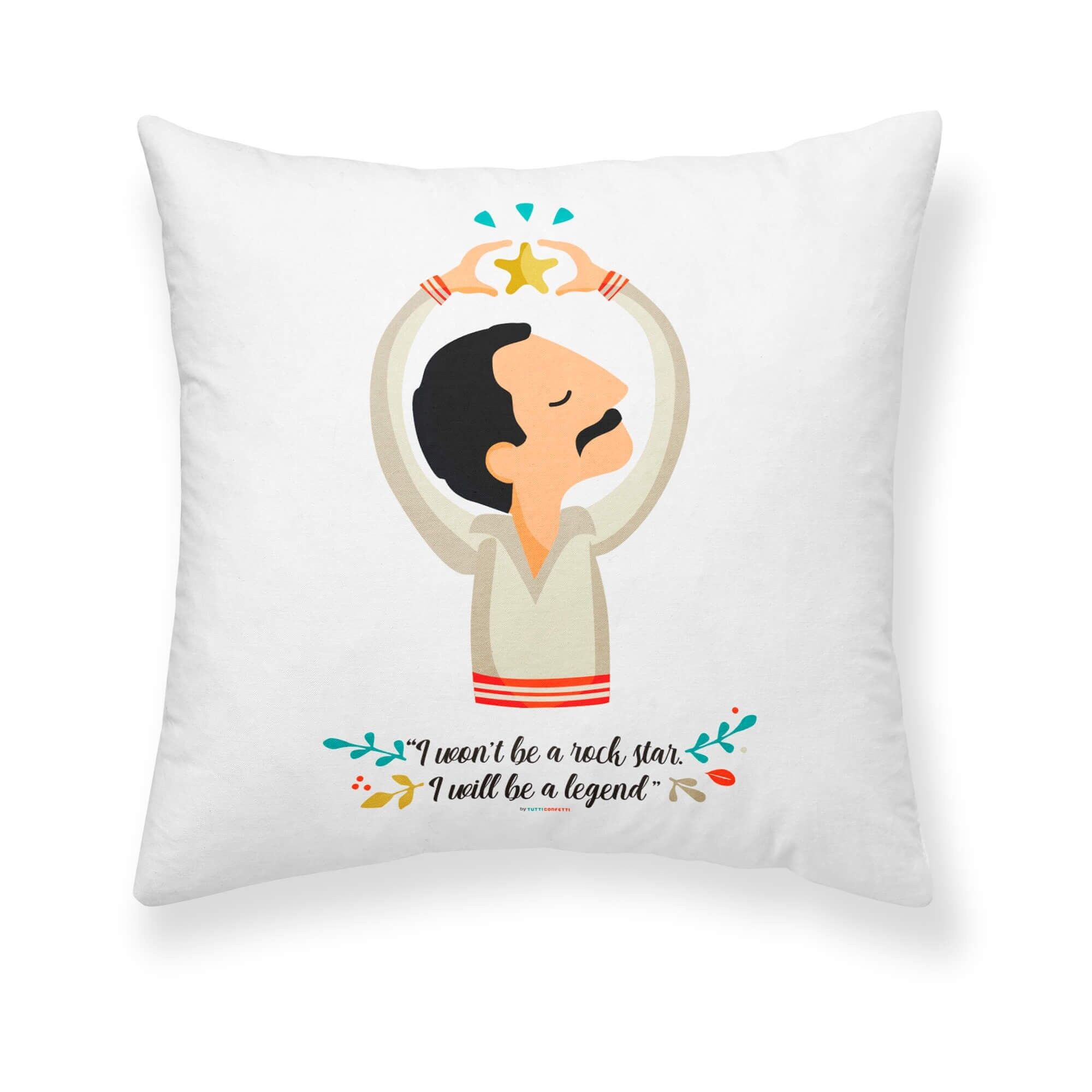 Kissenbezug aus 100 % Baumwolle, 50 x 50 cm, Rock Star