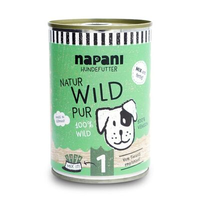 Dosenfutter für Hunde, Wild pur, 400g