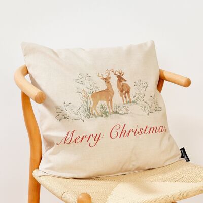 Fodera per cuscino 100% cotone Cervo di Natale B 50x50 cm