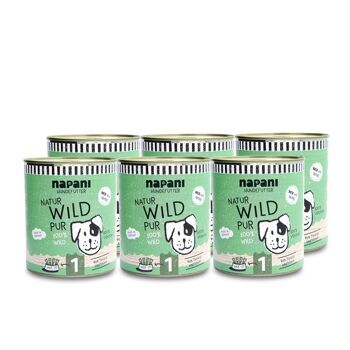 Nourriture en conserve pour chiens, pur gibier 6 x 800g