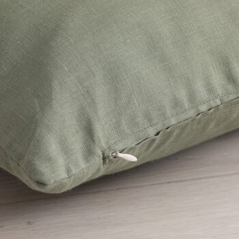 Housse de coussin Olivine 100% lin 50x50 cm 3