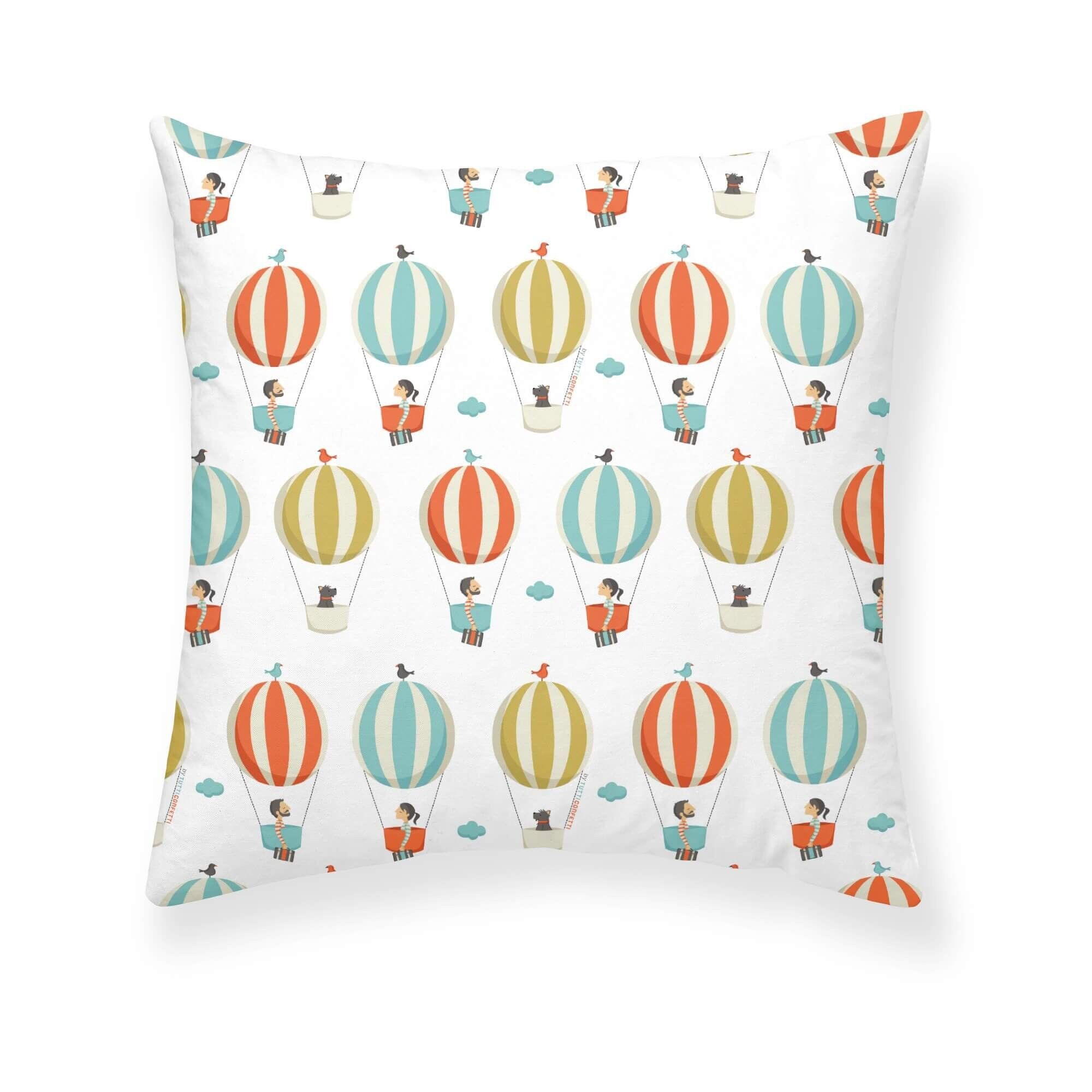 Kissenbezug aus Baumwolle, 50 x 50 cm, Tutti-Konfetti-Ballons