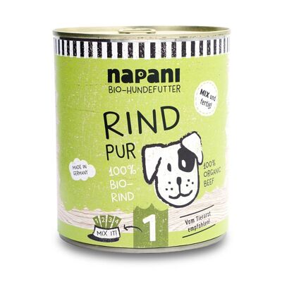 Organic canned food for dogs, pure beef, 800g