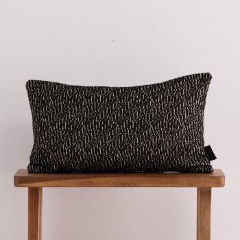 Housse de coussin jacquard 30x50 cm Benisa Noir 3