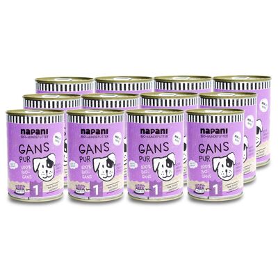 Organic canned food for dogs, pure goose 12 x 400g