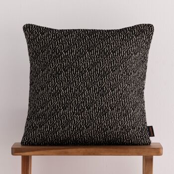 Housse de coussin jacquard 65x65 cm Benisa Noir 1