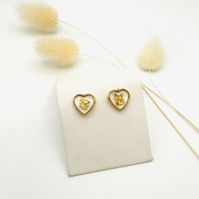 Heart Croquette d'or - Stud earring