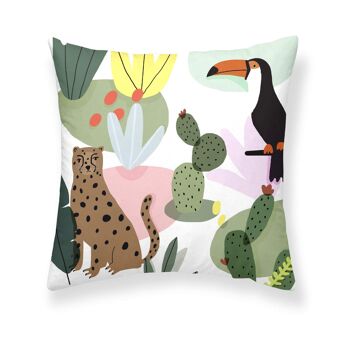 Housse de coussin réversible 100% coton 50x50 cm Wild Life 2