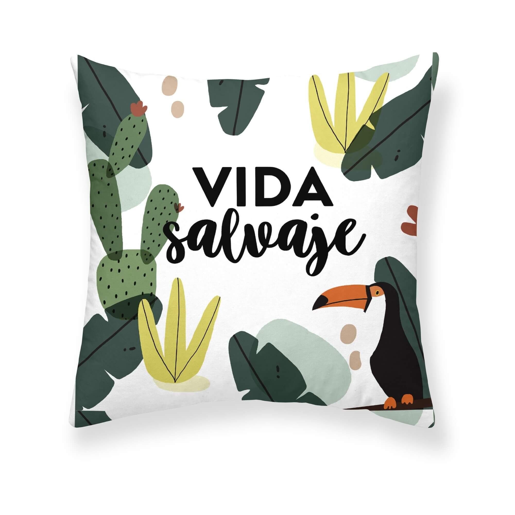 Fodera per cuscino reversibile 100% cotone 50x50 cm Wild Life