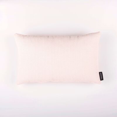 Housse de coussin gaufre sauce rose 30x50 cm