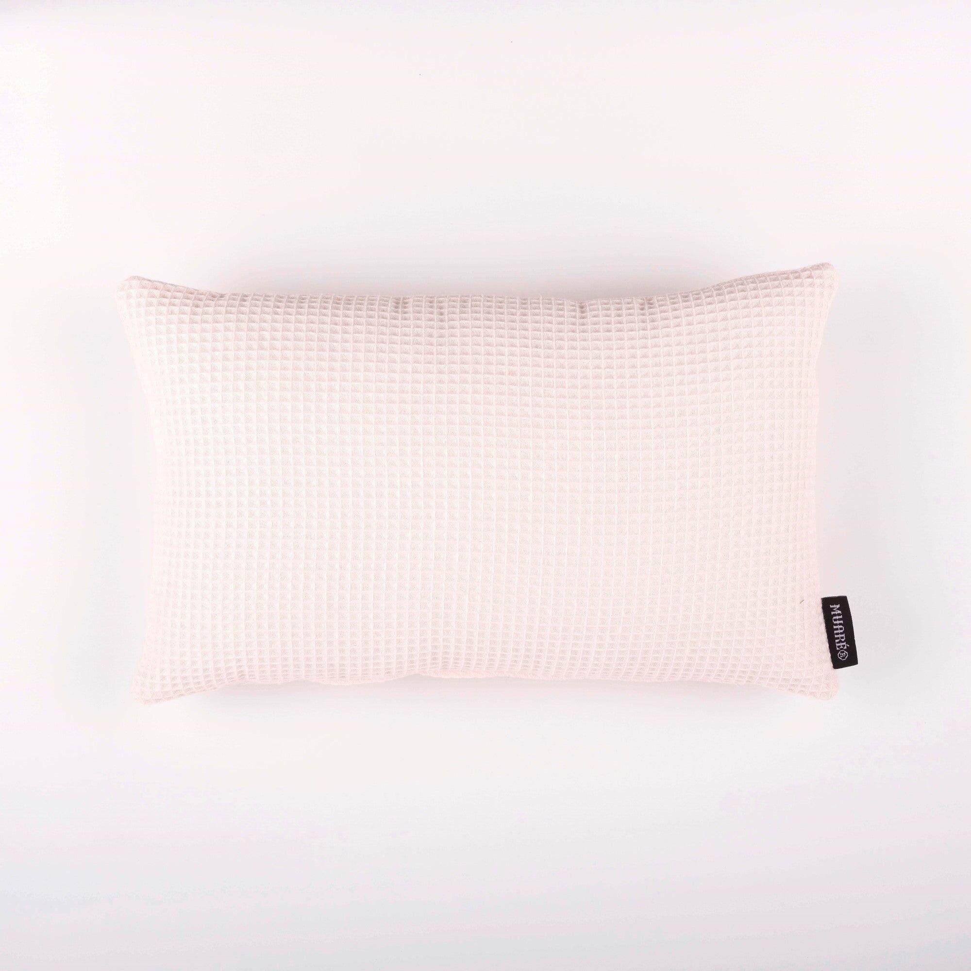Fodera per cuscino Waffle con salsa rosa 30x50 cm