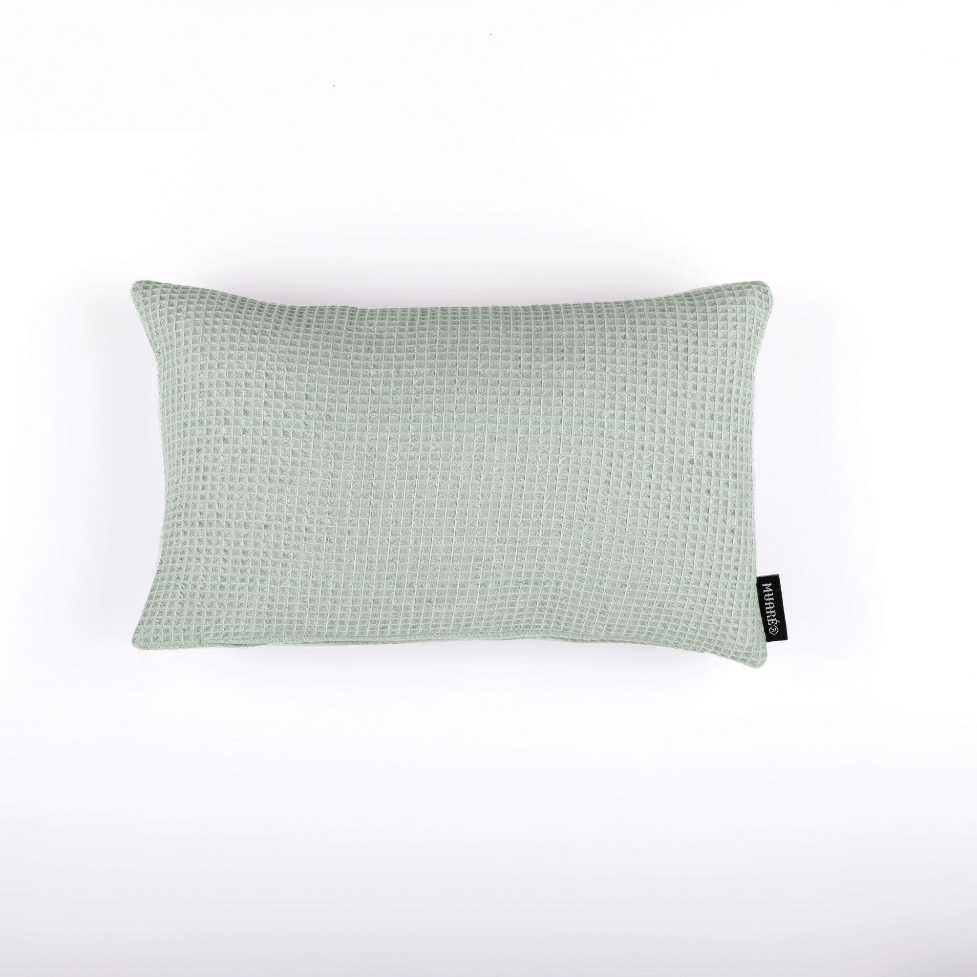 Federa per cuscino in waffle verde acqua 30x50 cm
