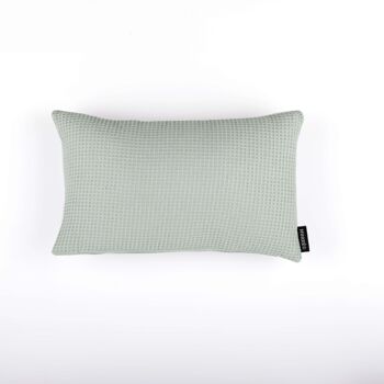 Housse de coussin gaufrée vert d'eau 30x50 cm 3