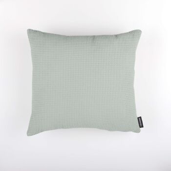 Housse de coussin gaufrée vert d'eau 50x50 cm 1