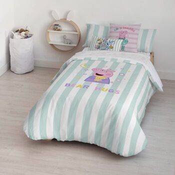 Housse de couette avec boutons 100% coton Bear Hugs 1