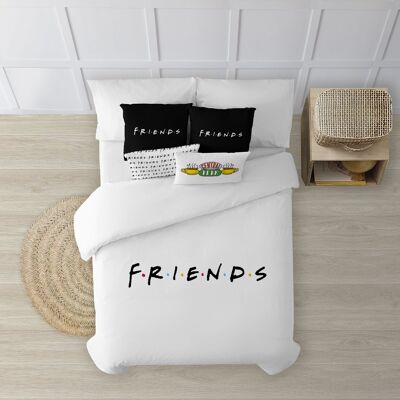 Housse de couette avec boutons 100% coton Friends