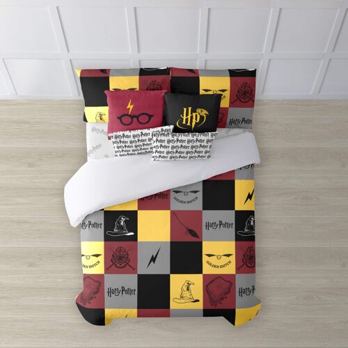 Funda nórdica con botones 100% algodón Hogwarts cuadros