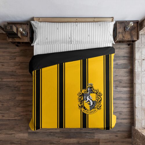 Funda nórdica con botones 100% algodón Hufflepuff Rayas