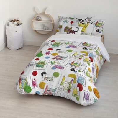 Duvet cover with buttons 100% cotton Indiana