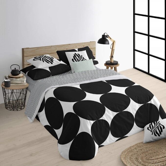 Copripiumino con bottoni 100% cotone Portmore Nero