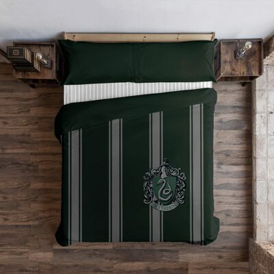 Duvet cover with buttons 100% cotton Slytherin Stripes
