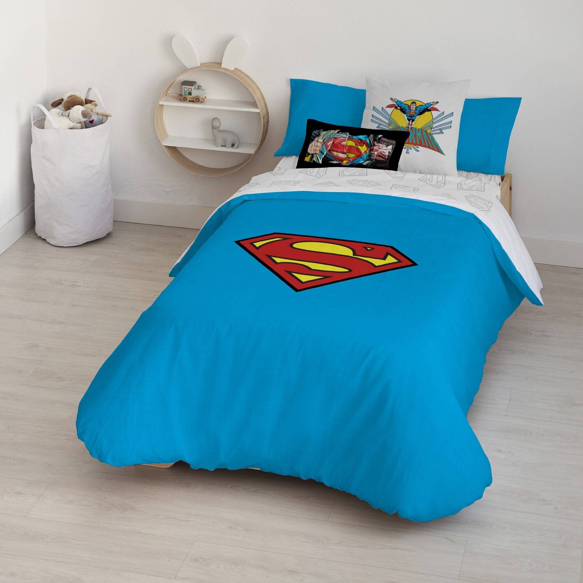 Copripiumino con bottoni 100% cotone Superman