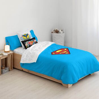 Housse de couette avec boutons 100% coton Superman 8