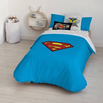 Housse de couette avec boutons 100% coton Superman 10