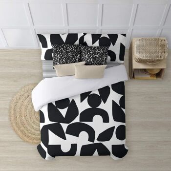 Housse de couette à boutons 100% coton Tansen Noir 13