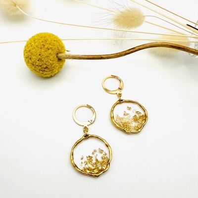 Hammered Ring Cascade of Gold Croquettes - Sleeper