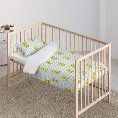 Bettbezug für Kinderbetten aus 100 % Baumwolle Tweety Vichy