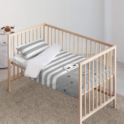 Housse de couette pour lit de bébé avec lettre d'attente 100 % coton