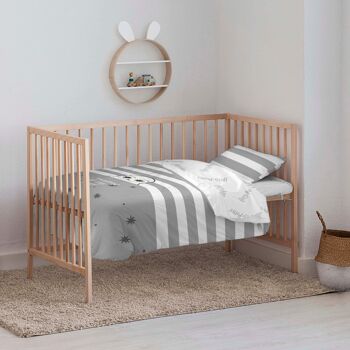 Housse de couette pour lit de bébé avec lettre d'attente 100 % coton 4