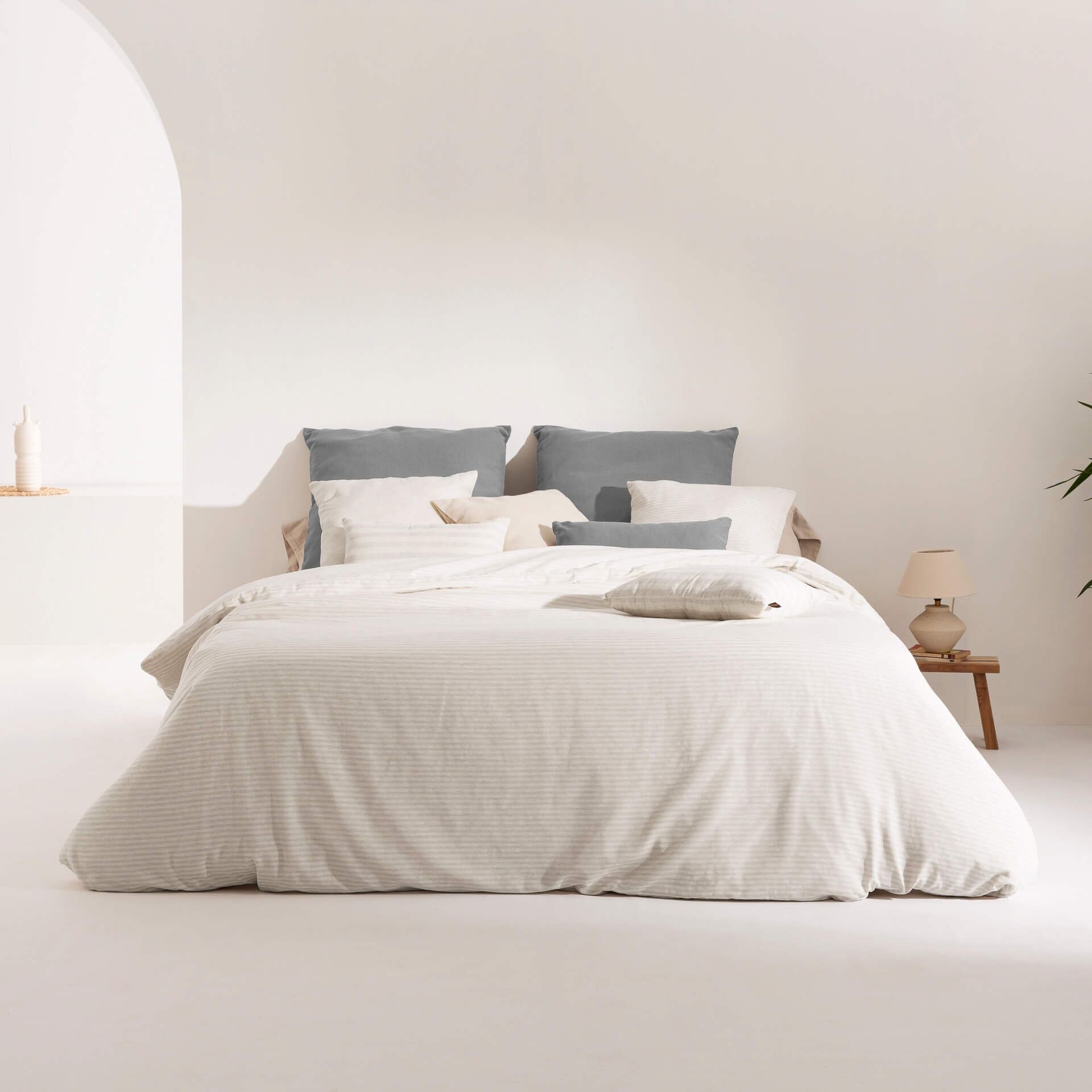 Copripiumino jacquard medio grigio chiaro Jávea