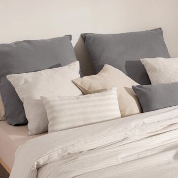 Housse de couette jacquard gris clair moyen Jávea 11