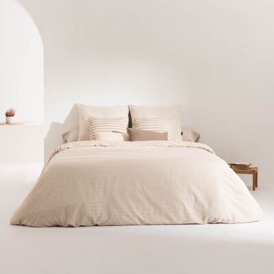 Housse de couette jacquard Jávea tabac moyen