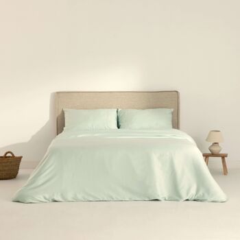 Housse de couette satin 300 fils Menthe 12