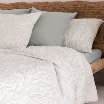 Housse de couette satin 400 fils Begur Menthe 12