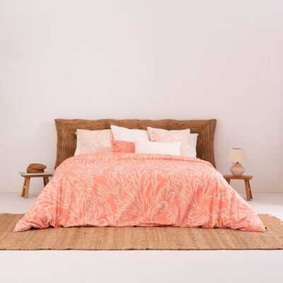 Housse de couette en satin 400 fils Estartit Corail