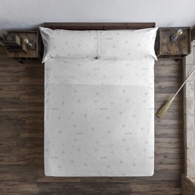 HPotter Stars Grey Bettlaken-Set aus 100 % Baumwolle