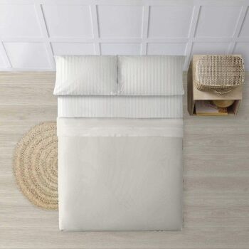 Ensemble de draps beige uni Papamoa 100 % coton 1