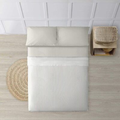 Ensemble de draps à rayures beiges Papamoa 100 % coton