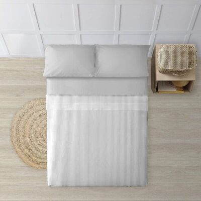 Ensemble de draps à rayures grises Papamoa 100 % coton