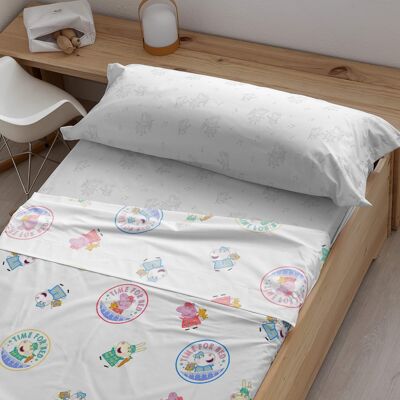 100% cotton Peppa Pig Time Bed Sheet Set