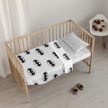 Ensemble de draps pour lit de bébé Batman Basic 100 % coton 3