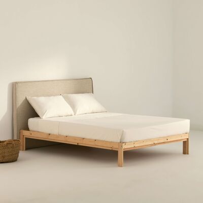 Ensemble de draps en satin 300 fils naturel