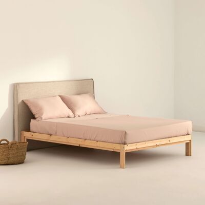 Ensemble de draps en satin 300 fils rose