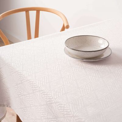 Bacoli jacquard tablecloth 31990C White